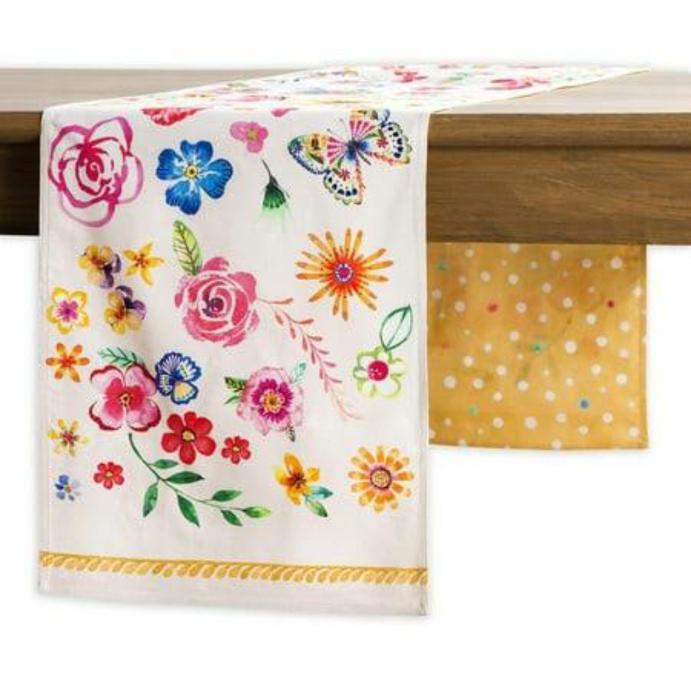 Maison d' Hermine Happy Florals - Sweety 100% Cotton Table Runner for Party | Di